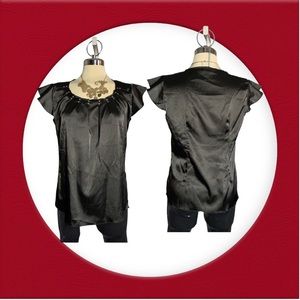 JESSICA Black Satin Gorgeous Top Size 8P.
